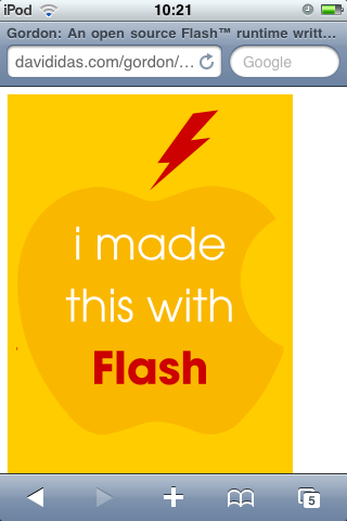 Clever JavaScript Flashes the iPhone