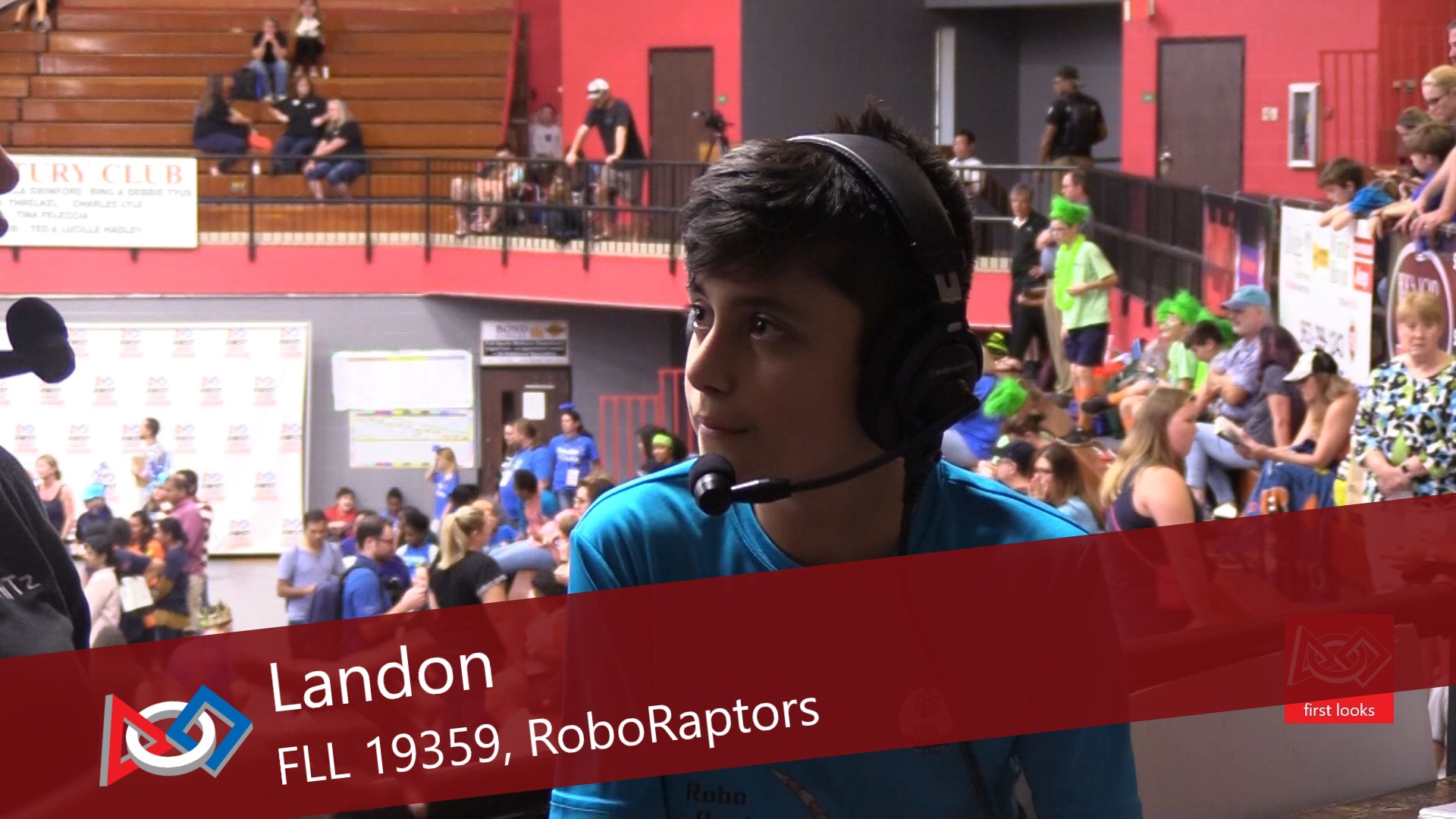 Landon with FLL 19359, RoboRaptors episode artwork
