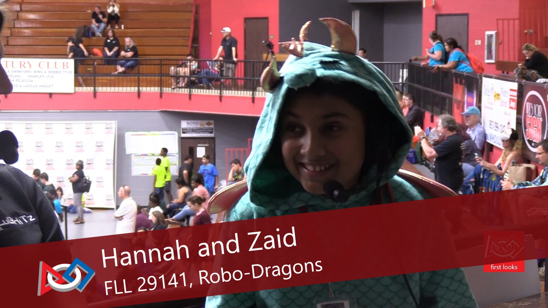Hannah and Zaid with FLL 29141, Robo-Dragons episode artwork