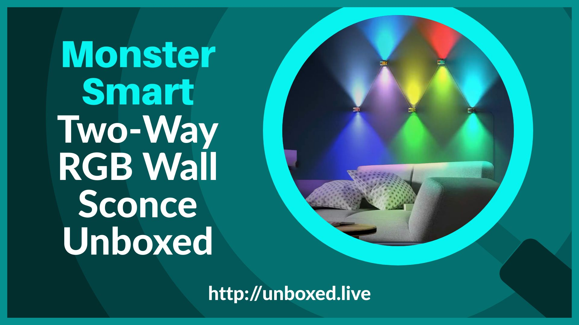 Monster Smart Two‑Way Wall Sconce Unboxed: RGB Scenes & Sound Modes